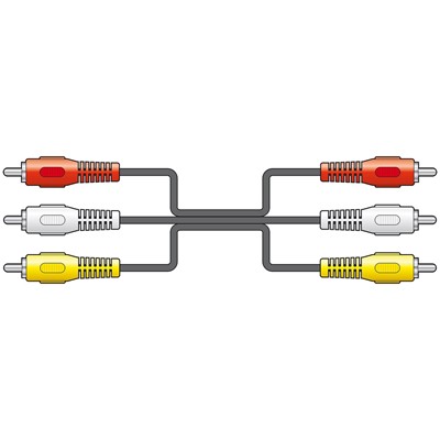 [112072] AV:Link 1.5 Metre 3RCA Plug to 3RCA Plug Audio/Video Lead