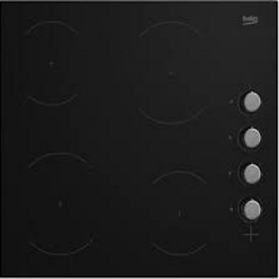 [BBIC62X] Beko 4 Ring Trimless Ceramic Hob c/w Control SilverKnobs