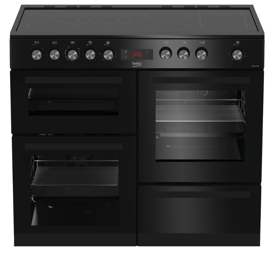 [KDVC100K] Beko Black 100cm All Electric Ceramic Range Cooker