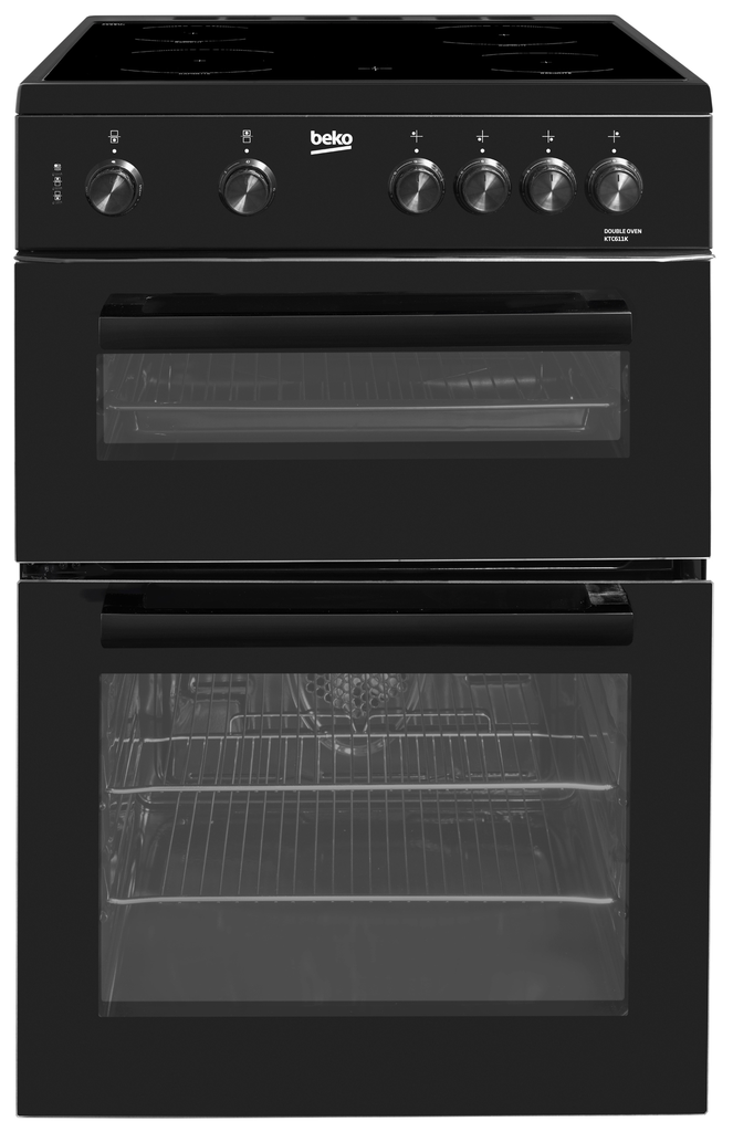 [KTC611K] Beko Black 60cm Twin Cavity Ceramic Cooker