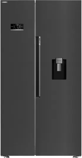 Beko Freestanding American Style Fridge Freezer with HarvestFresh™ | Black Steel