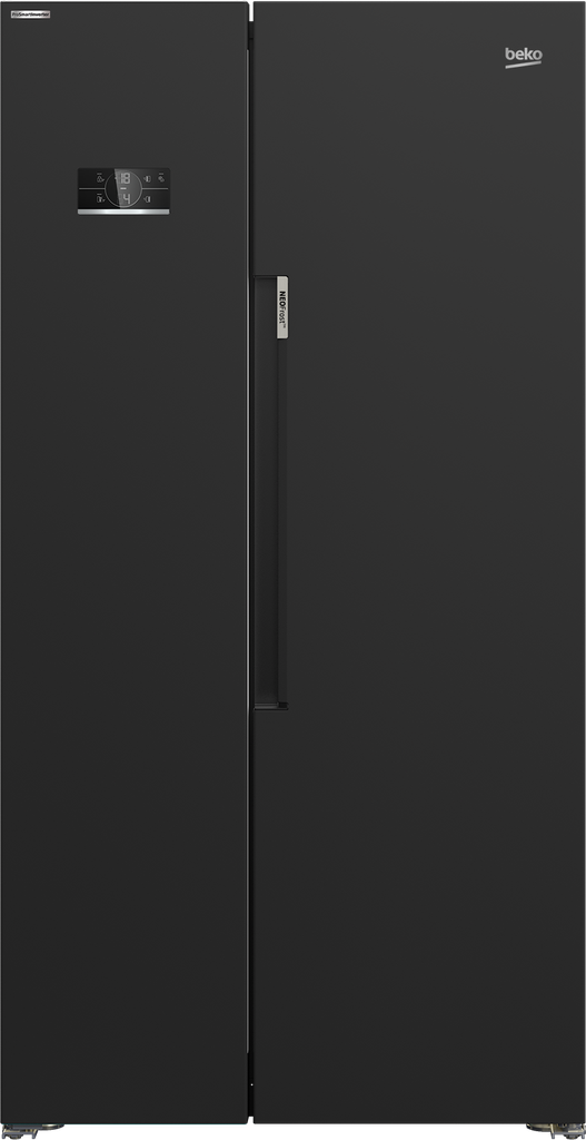 Beko Freestanding American Style Fridge Freezer with NeoFrost™ | Black Steel