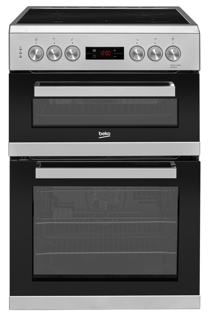 [KDC653S] Beko Silver 60cm Double Oven Ceramic Cooker