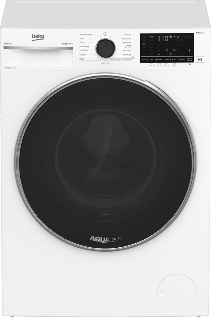 Beko White 12kg 1400 Spin Washing Machine | AquaTech Recycled Hub