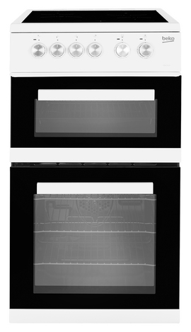 Beko White 50cm Double Oven Ceramic Cooker