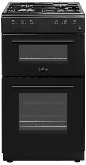 [BFSG51TCBKLPG] Belling Black 50cm Twin Cavity LPG Gas Cooker