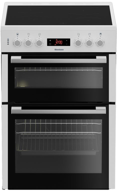 [HKN65W] Blomberg White 60cm Double Oven Ceramic Cooker