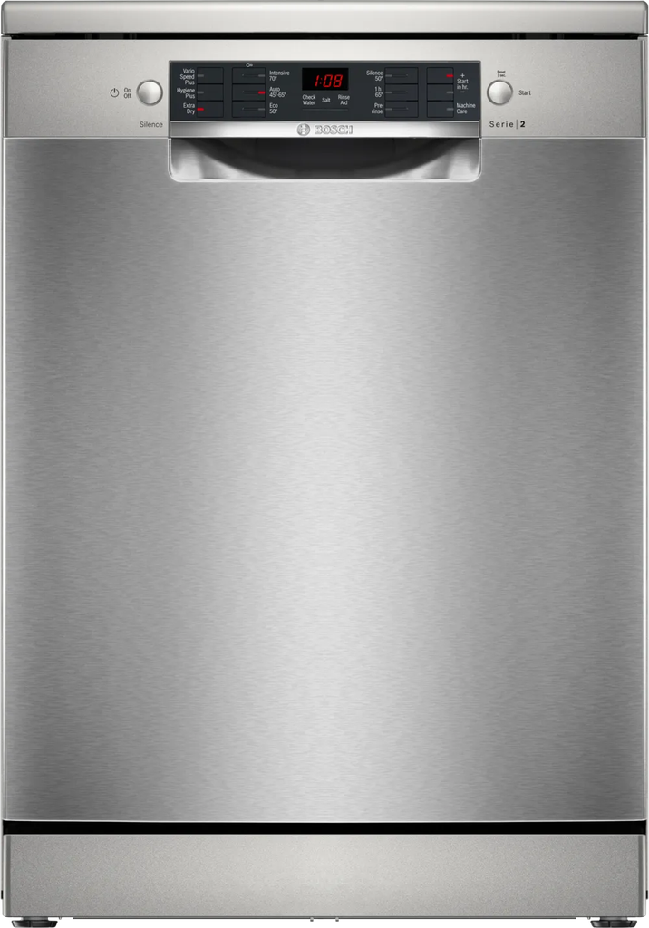 [SMS26AI08G] Bosch 60cm Brushed S/Steel 12 Place Dishwasher | Anti Fingerprint
