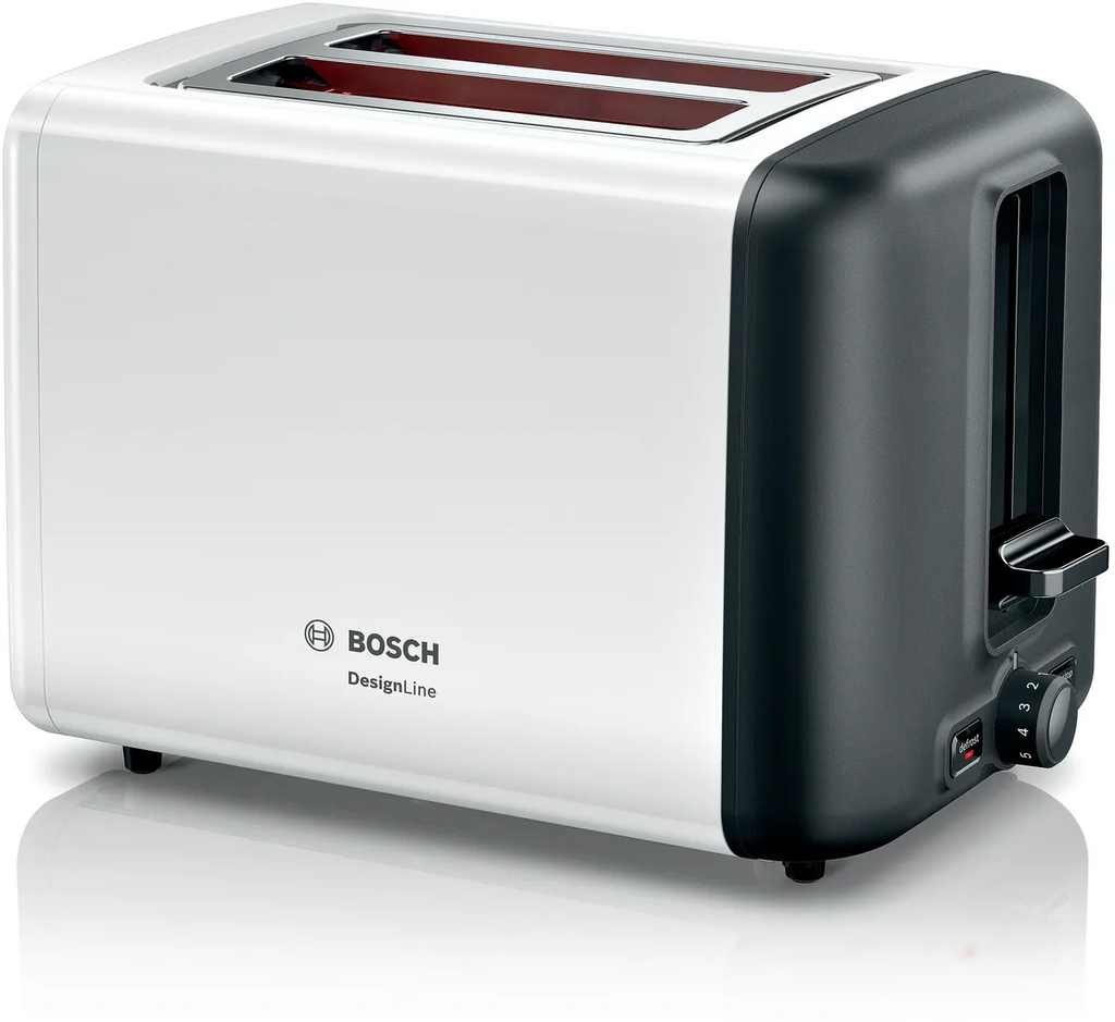 [TAT3P421GB] Bosch DesignLine White 2 Slice Toaster
