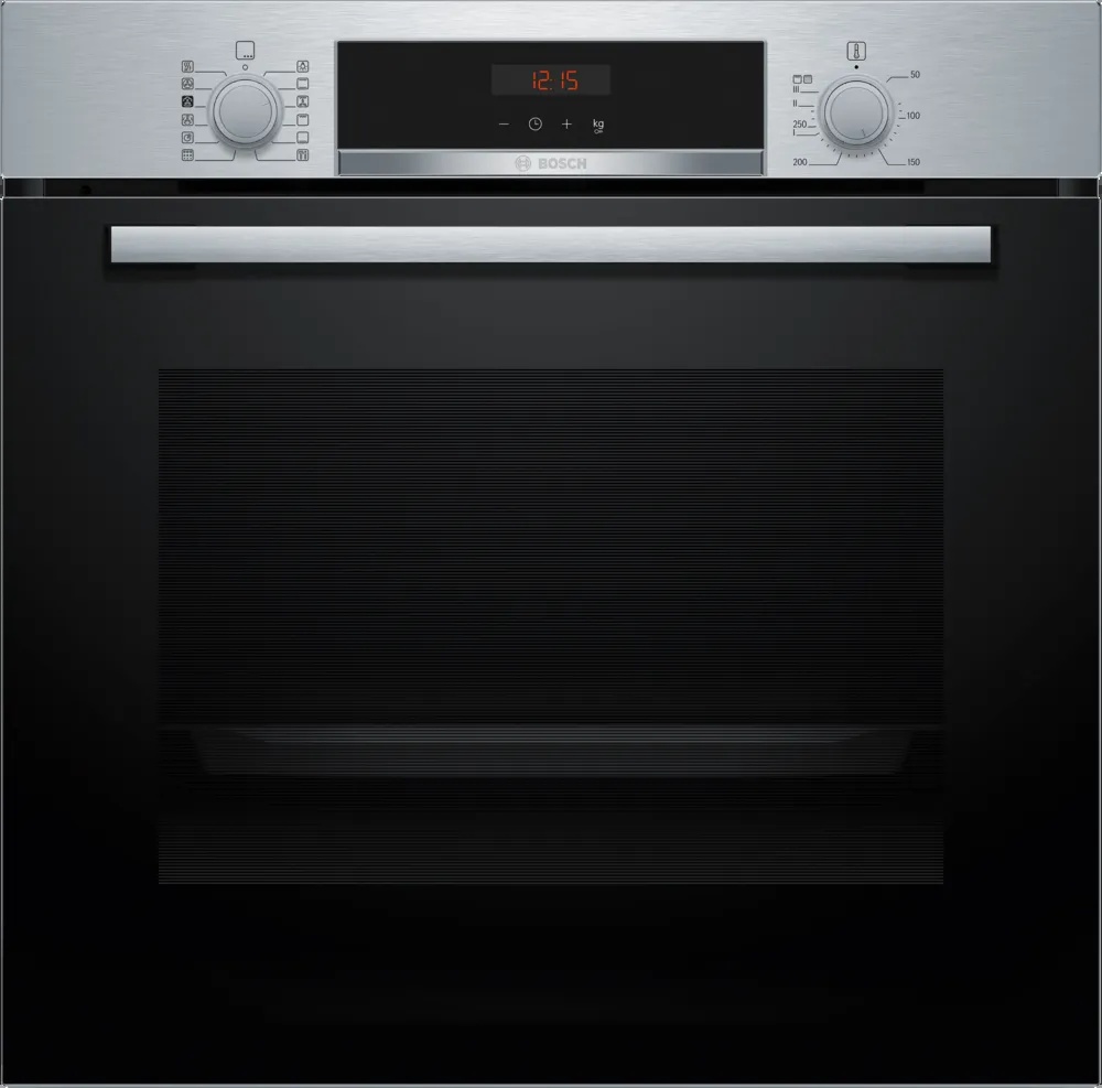 [HQA574BS3B] Bosch S/Steel Pyrolytic Built In Single Oven with Steam 5yr