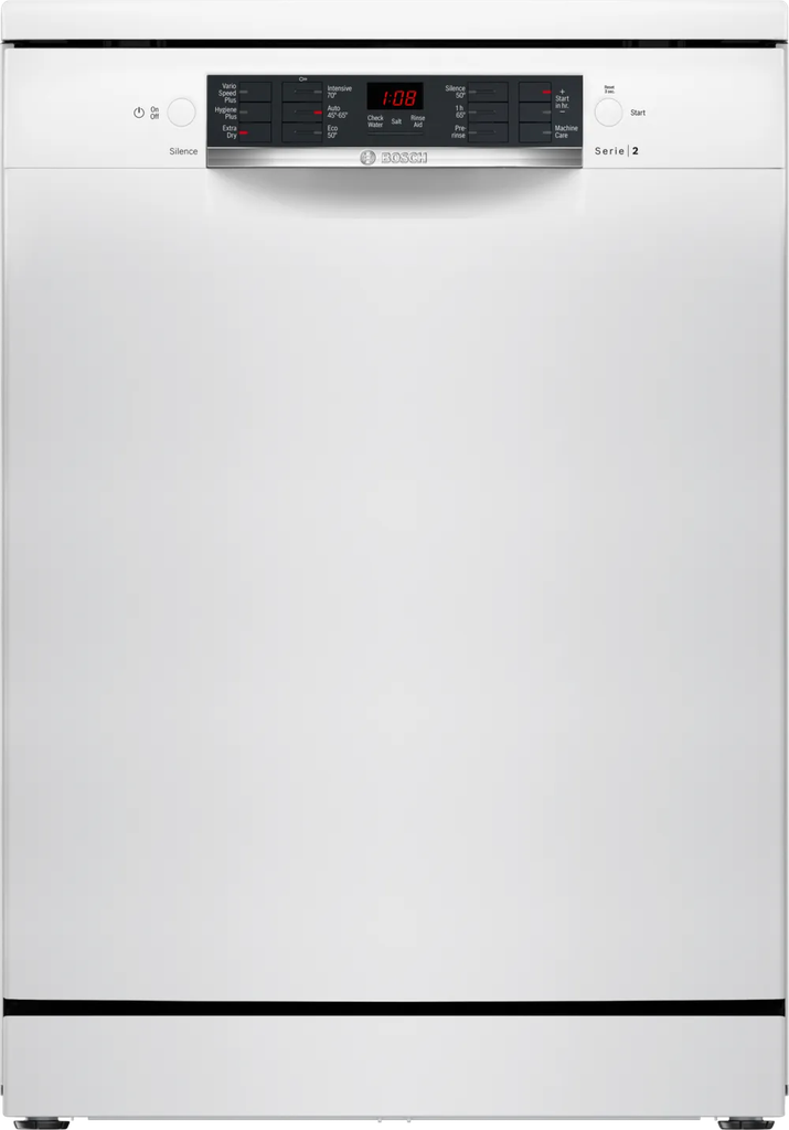 [SMS26AW08G] Bosch Series 2 60cm White 12 Place Dishwasher
