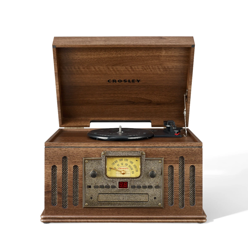 [CR704B-WA] Crosley Vintage 'Musician' 8-In-1 Record Player Entertainment Centre | Walnut