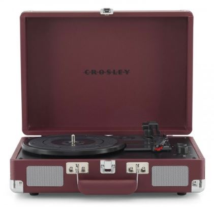 [CR8017B-BUR] Crosley Vintage Portable Turntable Record Player | Burgandy