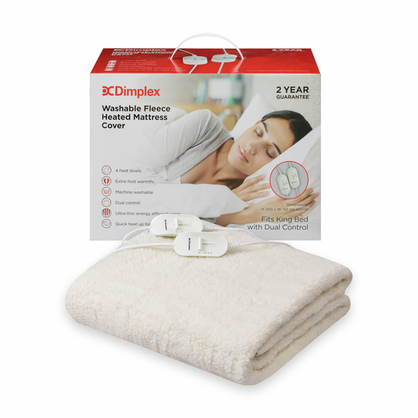 [DMC3003] Dimplex King Size Fleece Fully Fitted Mattress Cover Heated Under Blanket | Dual Control