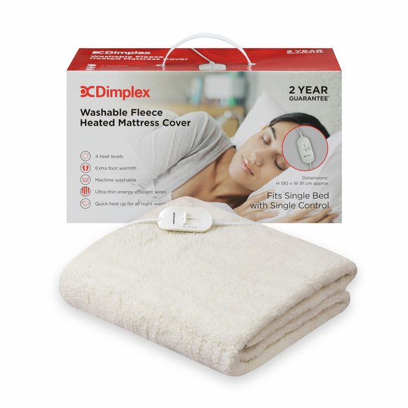 [DMC3001] Dimplex Single Fleece Fully Fitted Mattress Cover Heated Under Blanket