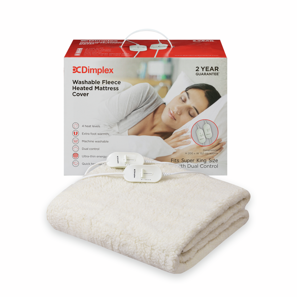 [DMC3004] Dimplex Super King Fleece Fully Fitted Mattress Cover Heated Under Blanket | Dual Control
