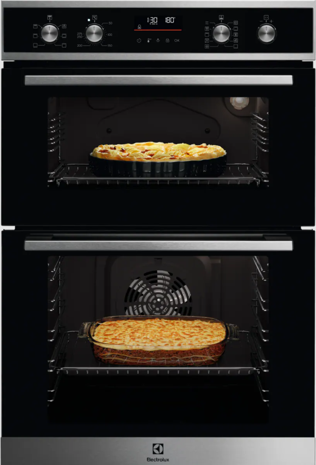[EDFDC46X] Electrolux S/Steel Built In Double Oven c/w Catalytic Liners