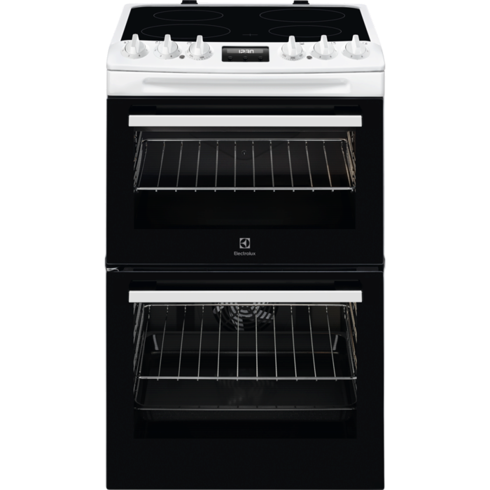 Electrolux White 55cm Ceramic Electric Cooker | Catalytic Liners