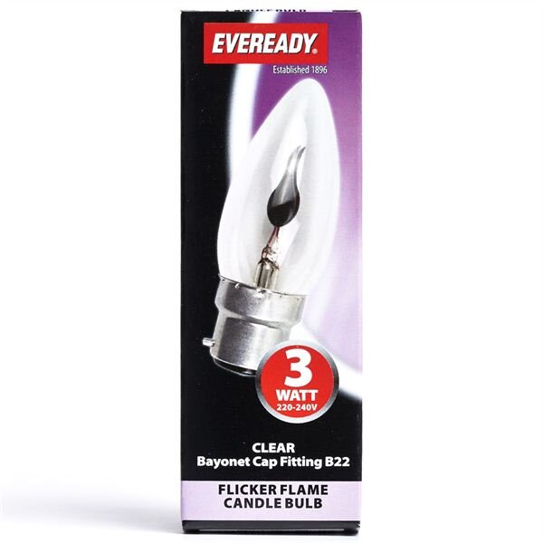 [S5958] Ever Ready Flicker Flame BC Candle Lamp | B22