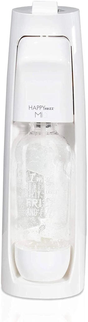 [MIO00 White] Happy Frizz MIO Sparkling Carbonator Black | Gas & Bottle Bundle