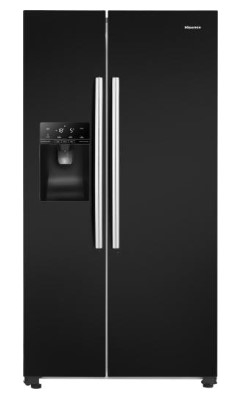 [RS694N4IBE] Hisense 91cm x 180cm Freestanding Side by Side Plumbed Ice and Water 562L Black