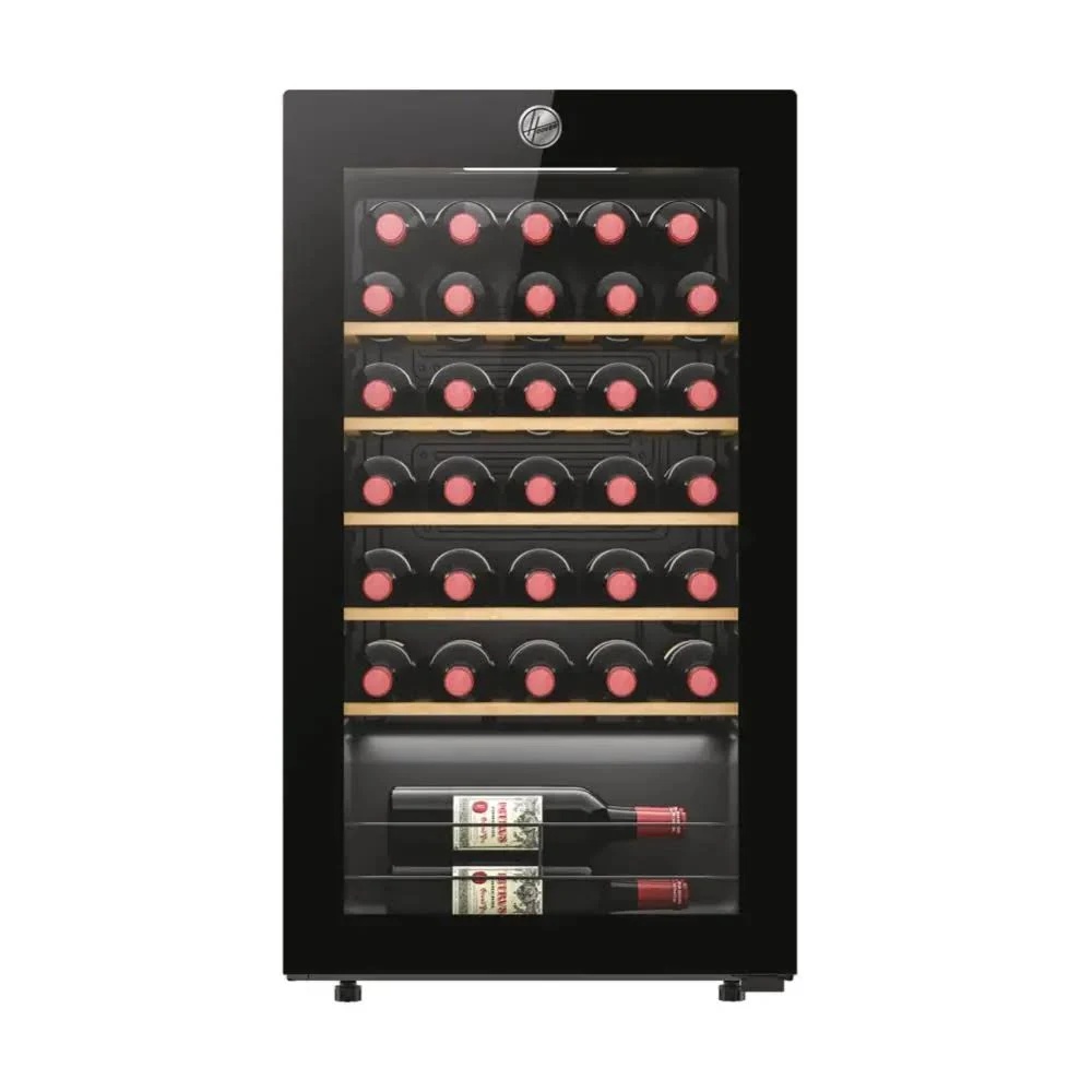 Hoover Black / Glass Under Counter Wine Cooler