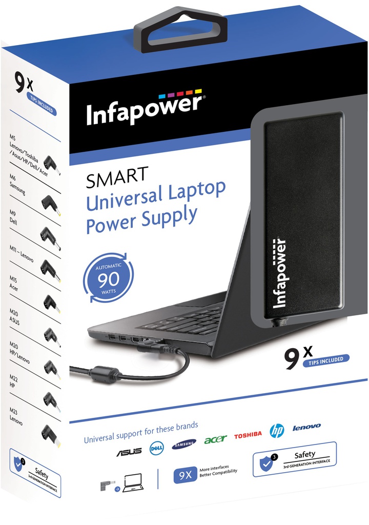 [P034] Infapower 90w Universal Laptop Power Supply