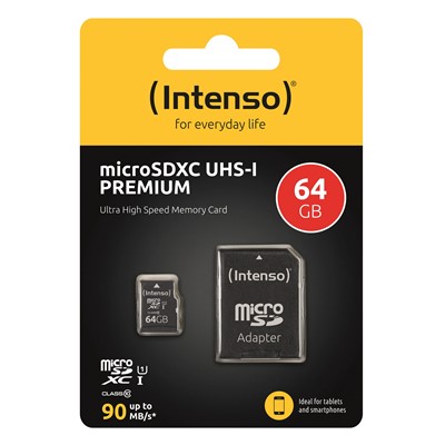 [3433490] Intenso 64Gb MicroSD UHS-I Premium Memory Card