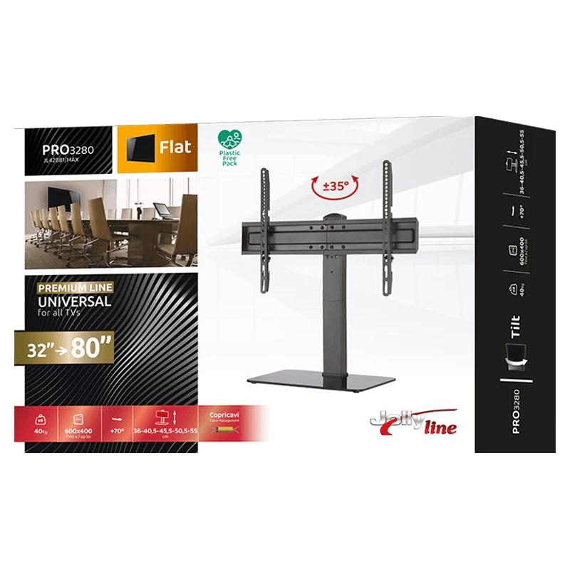 [765522] Jolly line table top TV stand with base - 32"-80"