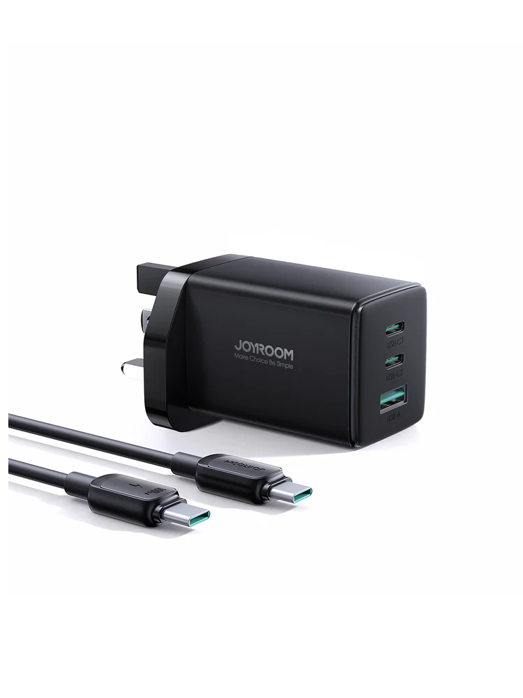 [JR-TCG01] JoyRoom 65w 3 x USB (2C+1A) Ultra Fast Charger Kit | Black