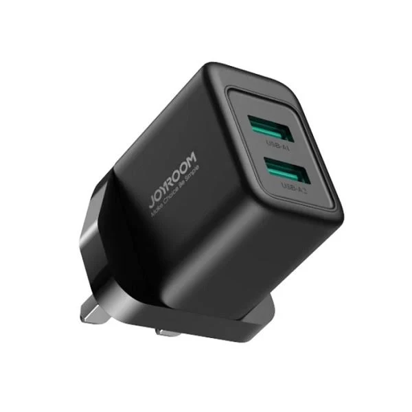 JoyRoom USB A 2.1A Dual Port Fast Charger | Black