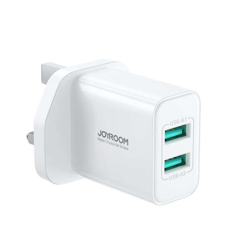 [JR-TCN04] JoyRoom USB A 2.1A Dual Port Fast Charger | White