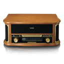 Lenco Wooden Retro Record Player with Bluetooth®, AM/FM Radio, USB Encoding, CD Player, Cassette Player, and Built-In Speakers