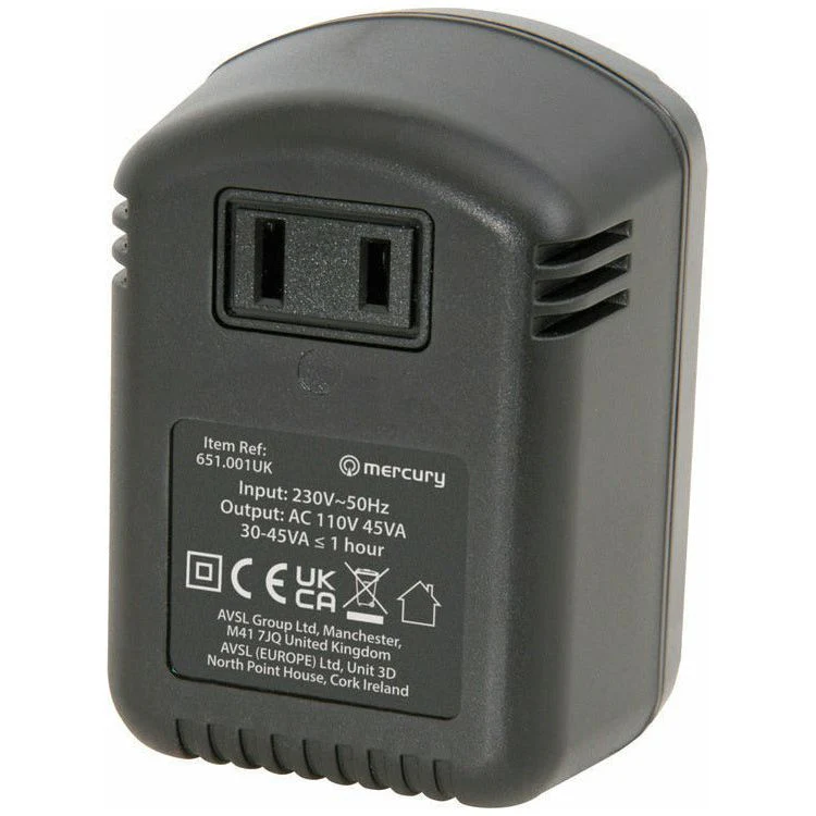 Mercury Visitor Travel Voltage Converter Adaptor 45w | USA to Ireland/UK
