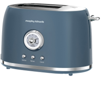 [980602] Morphy Richards Colour Boutique Matt Steel 2 Slice Toaster | Thunder Blue