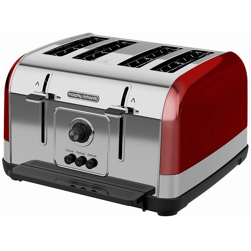 [240133] Morphy Richards Venture Red 4 Slice Toaster
