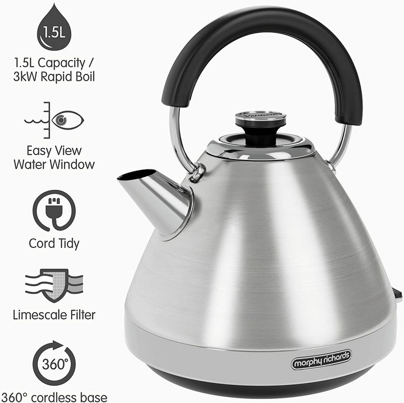 [100130] Morphy Richards Venture Stainless Steel Dome Kettle