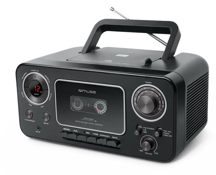 Muse Stereo Radio CD Cassette Recorder | Black