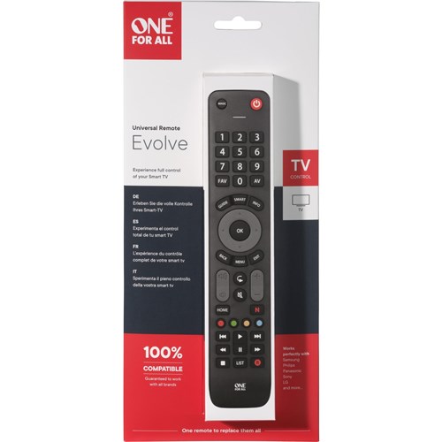 [URC7115] One For All Evolve Universal TV Remote Control c/w Smart Button (1 Device)