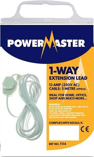 [1114] Powermaster 13A 1 Gang 5 Metre Extension Lead 1392-12