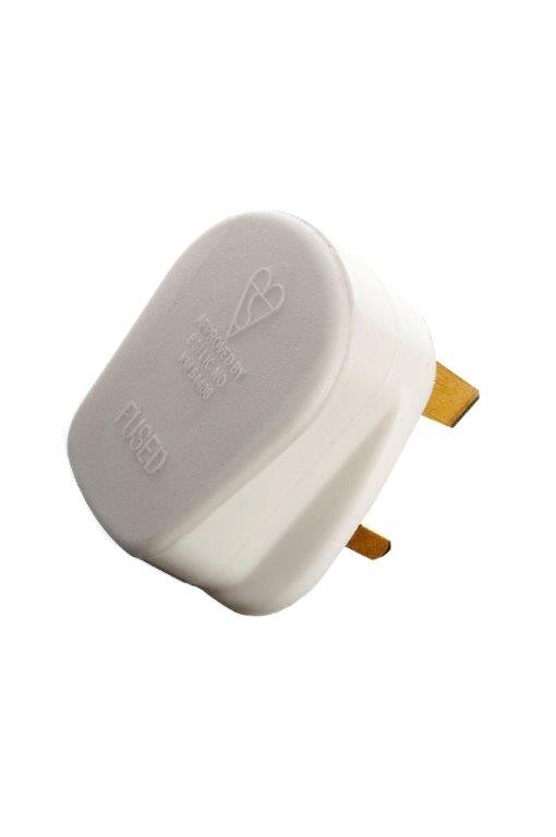 [7000] Powermaster 13A White 3 Pin Plugtop PT13