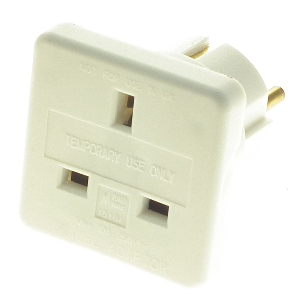 [1391-19] Powermaster Travel Adaptor | Ire to Europe (2Pin Round-13A)