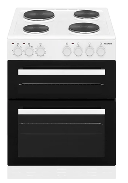 Powerpoint 60cm Twin Cavity Solid Cooker | White