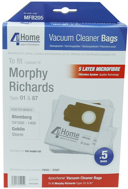 [MFB205] Qualtex 4Home M-Richards Microfibre Vac Cleaner Bags