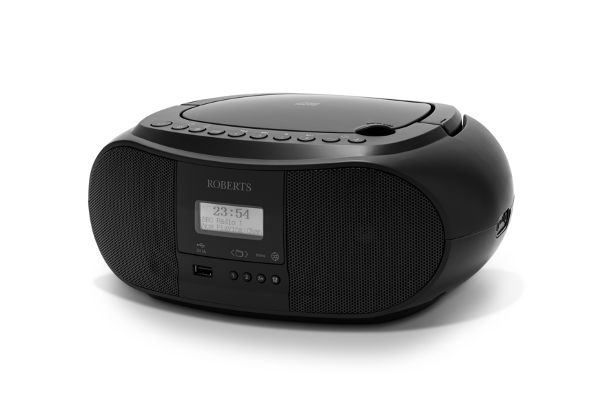 [ZOOMBOX4BK] Roberts Portable CD / Radio/Bluetooth Boombox | Black