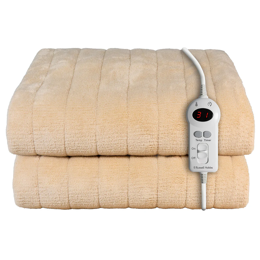 [RHHT1004BG] Russell Hobbs Heated Blanket Throw | Sherpa Microfleece