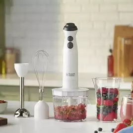 [27560] Russell Hobbs White 700w Metal shaft Stick Blender with Chopper