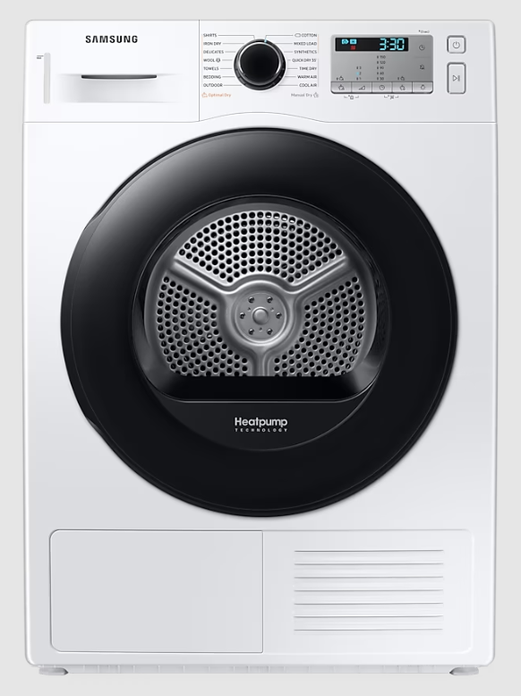 [DV90TA040AH/EU] Samsung White A++ Rated 9kg Heat Pump Tumble Dryer | 5 Year