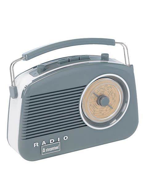 Steepletone Brighton Portable Retro Radio | Grey c/w Bluetooth