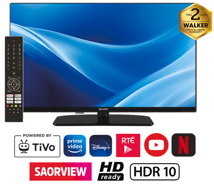 [WPSBF32252HD] Walker 32" Smart HD Ready, Satellite, TIVO Television